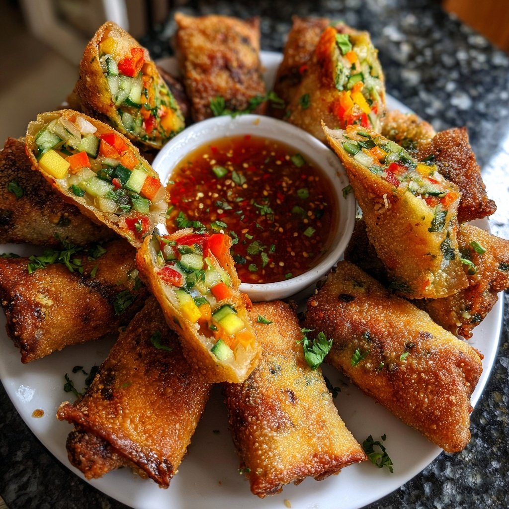 Super Bowl Party Food Veggie Spring Rolls