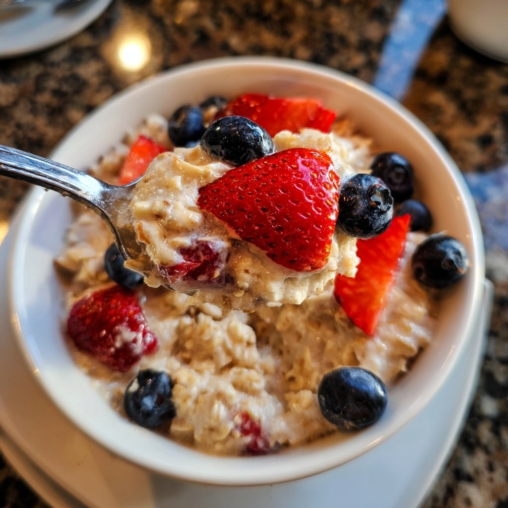 Valentine Breakfast Almond Berry Oatmeal