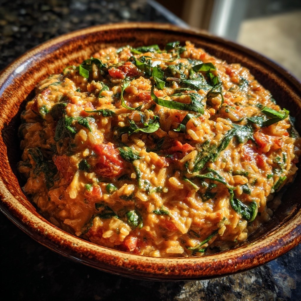 Creamy Spinach Tomato Rice