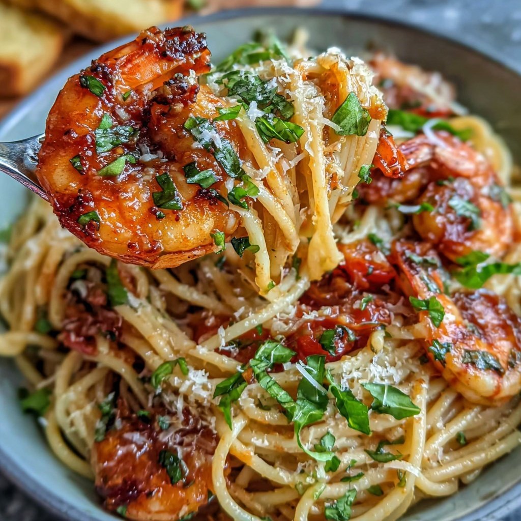 Shrimp Pasta With Tomato Basil Sauce