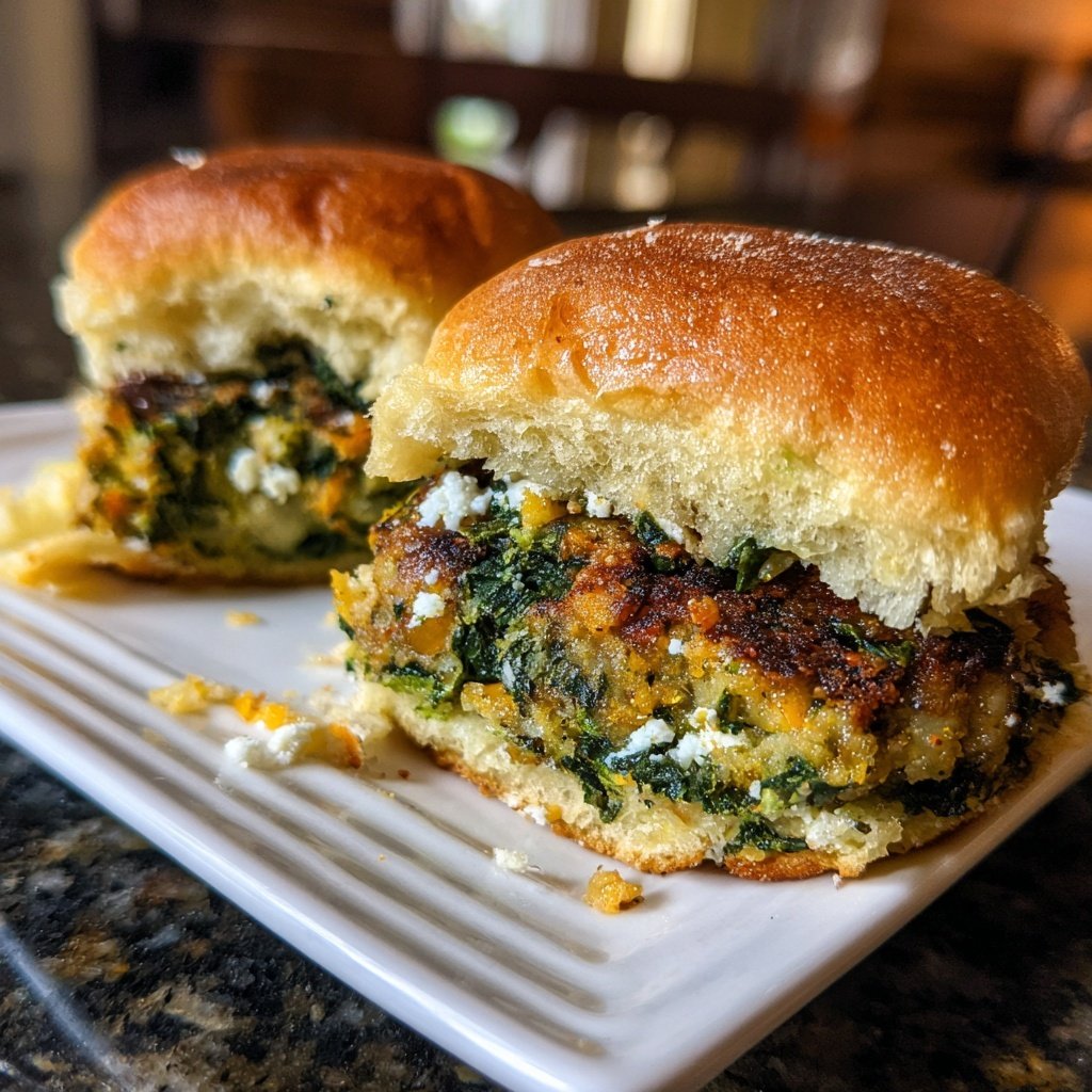 Easy Slider Spinach Feta Veggie Sliders