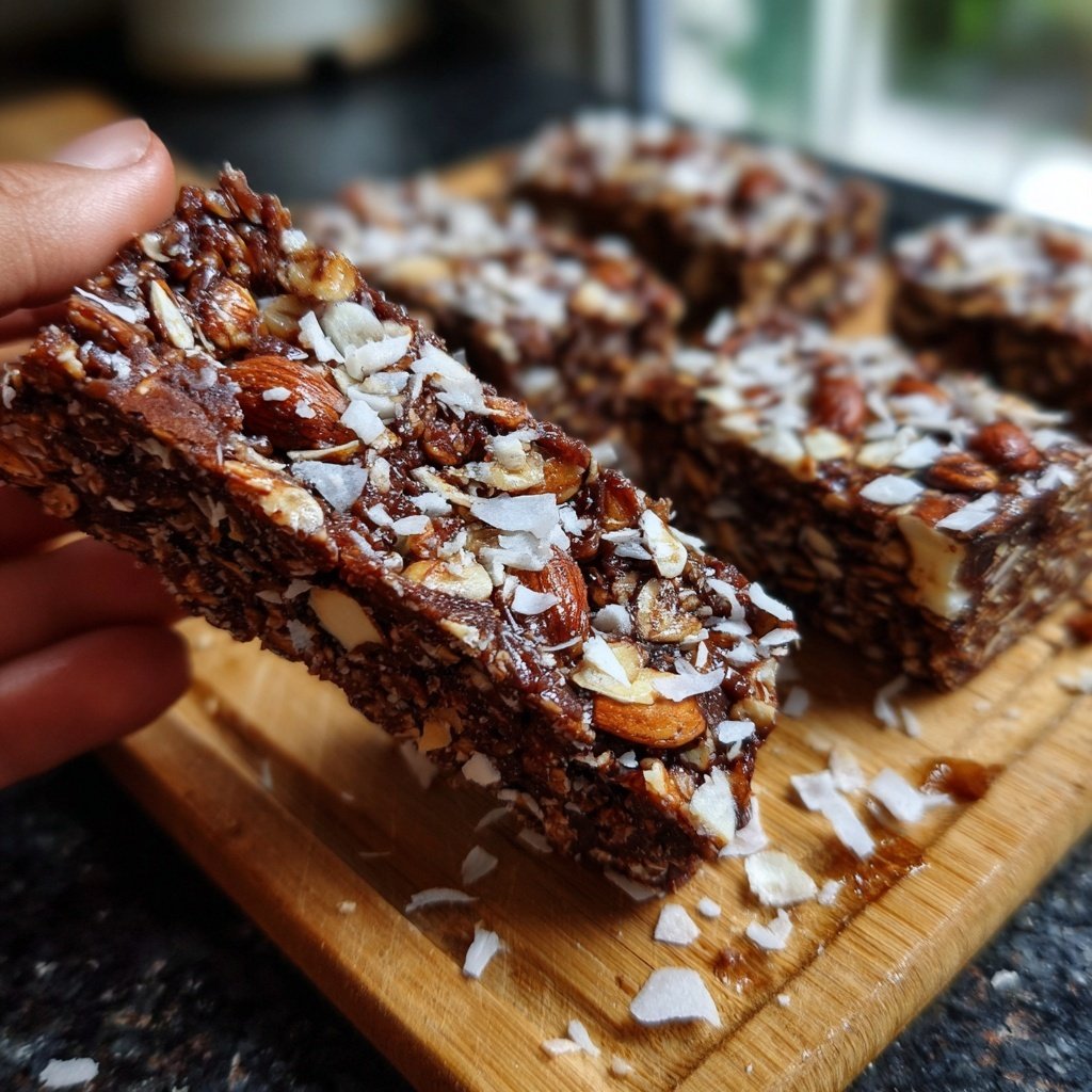 Chocolate Almond Coconut Snack Bars