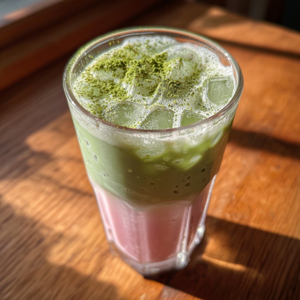 Iced Strawberry Matcha Latte