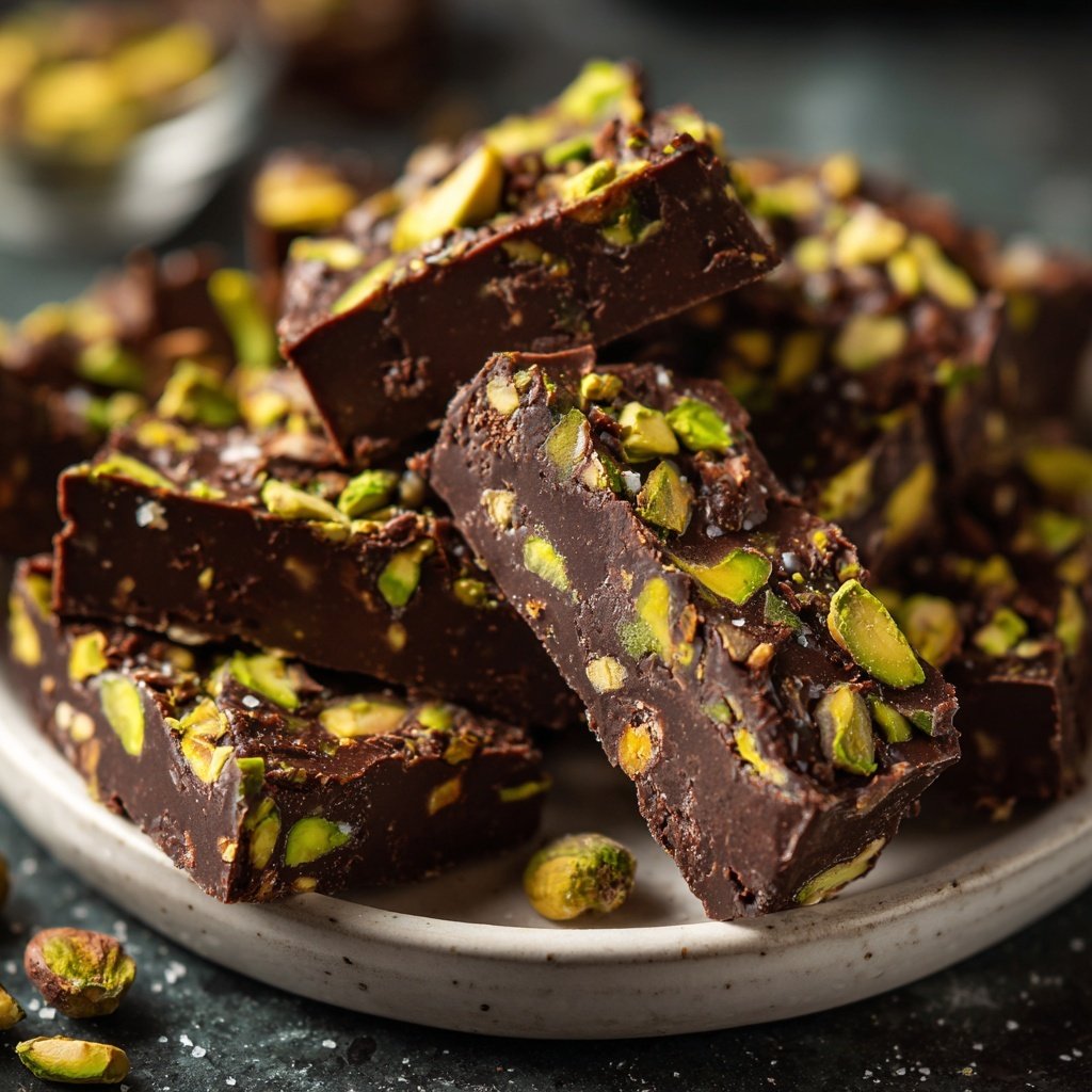 Chocolate Pistachio Snack Fudge