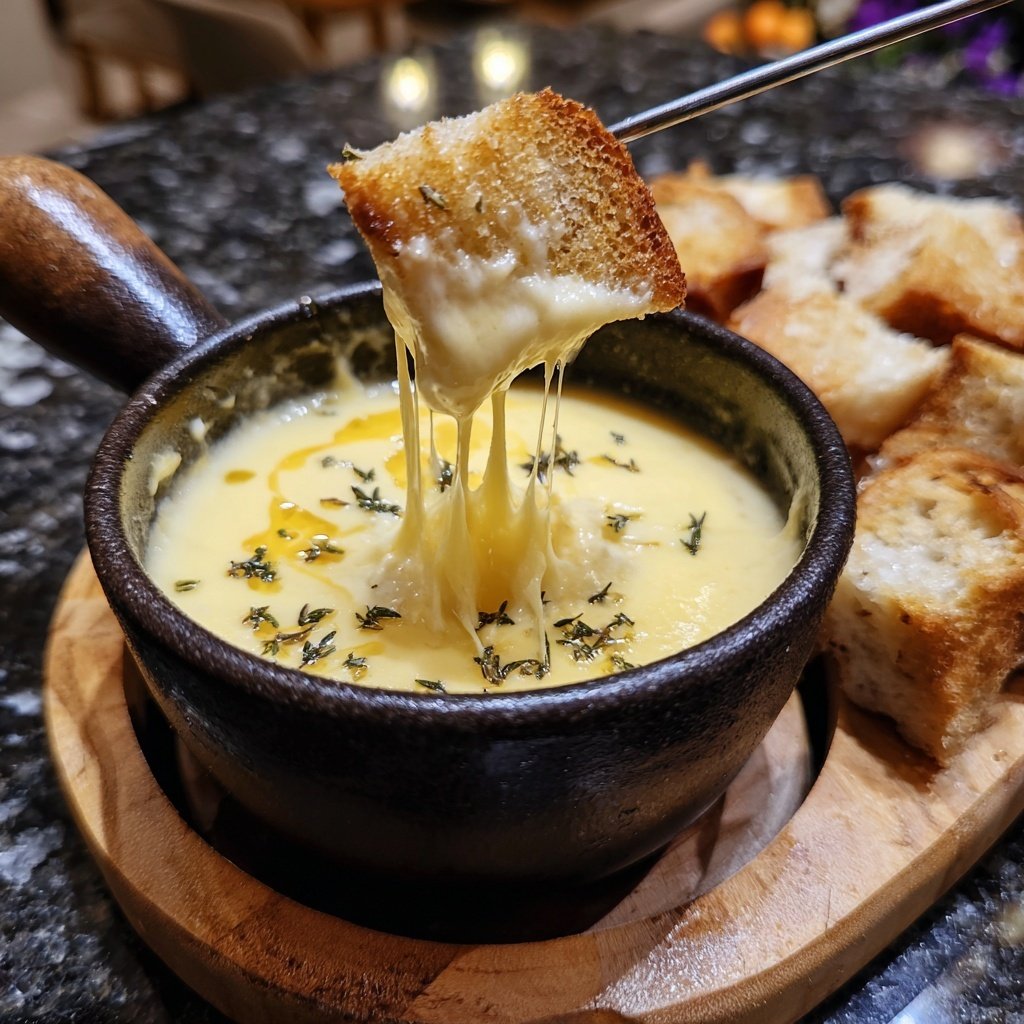 Fondue with Camembert and Thyme
