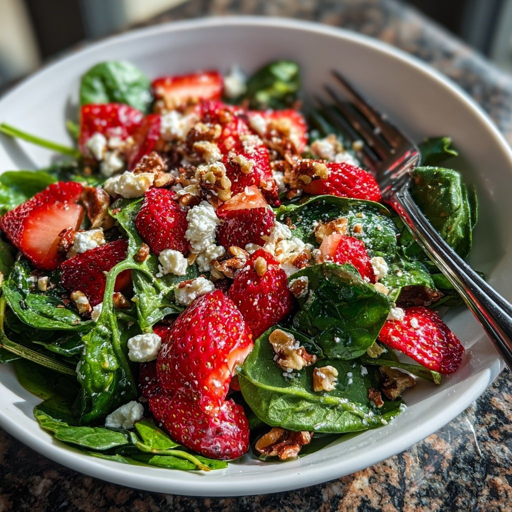 Strawberry Spinach Salad With Feta