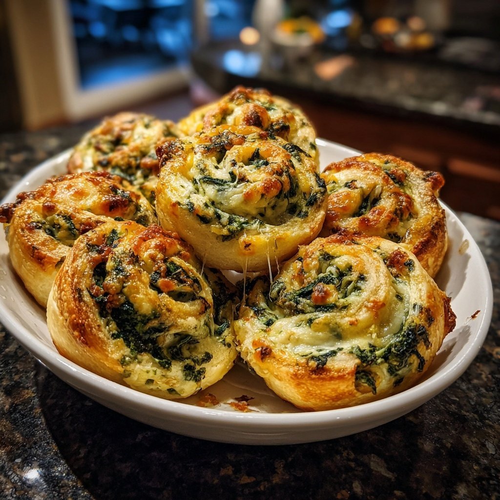 Super Bowl Appetizer Baked Spinach Pinwheels