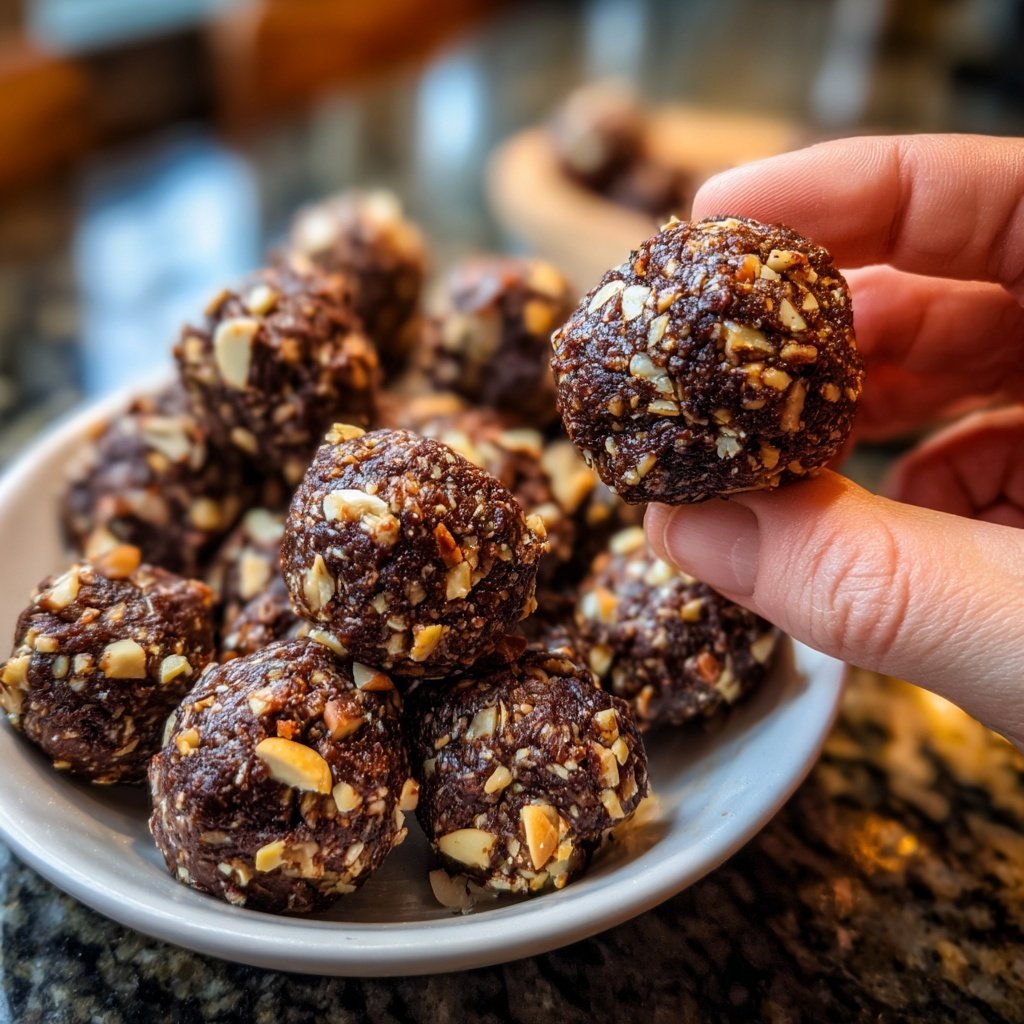 Chocolate Hazelnut Almond Energy Bites