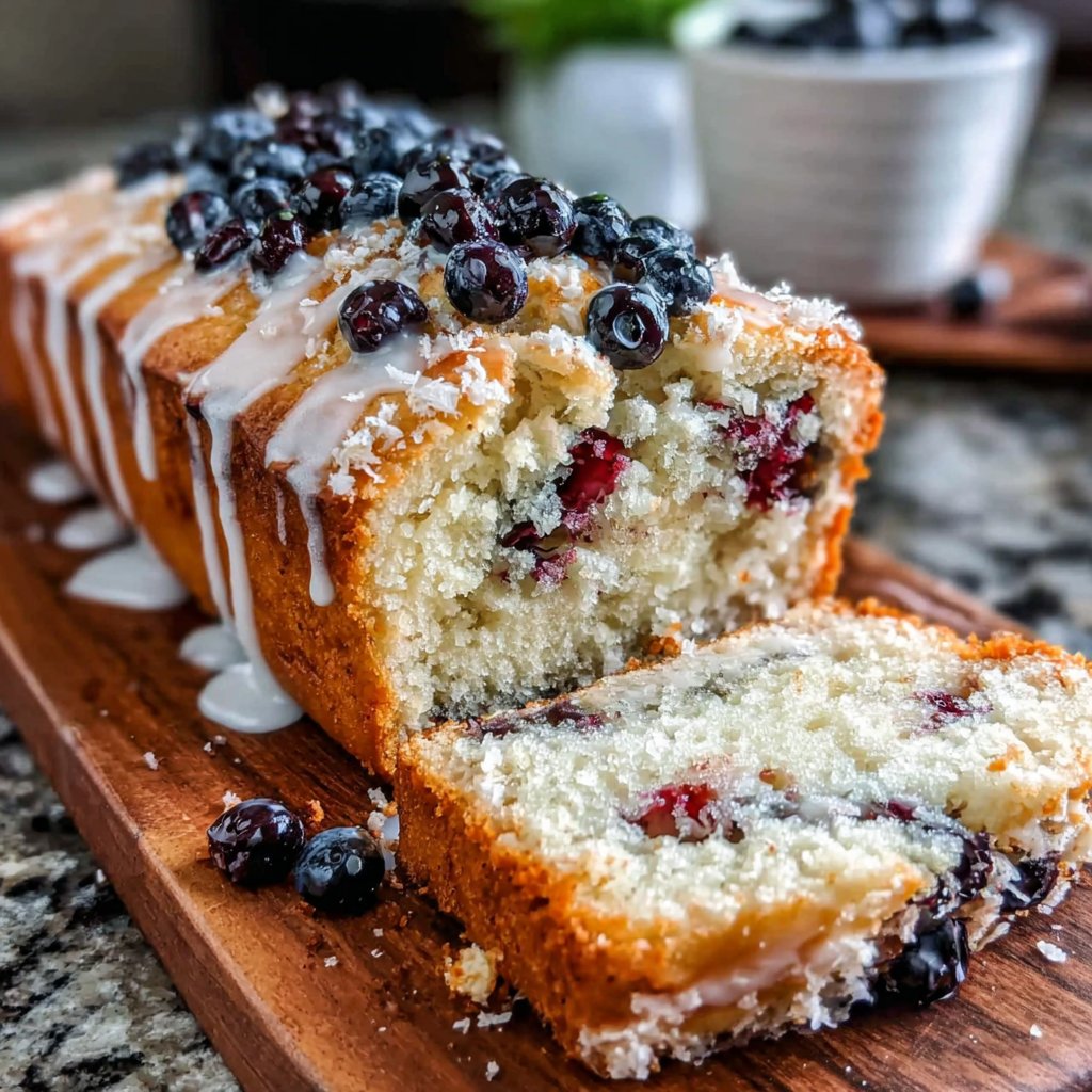 Blueberry Lemon Loaf With Glaze