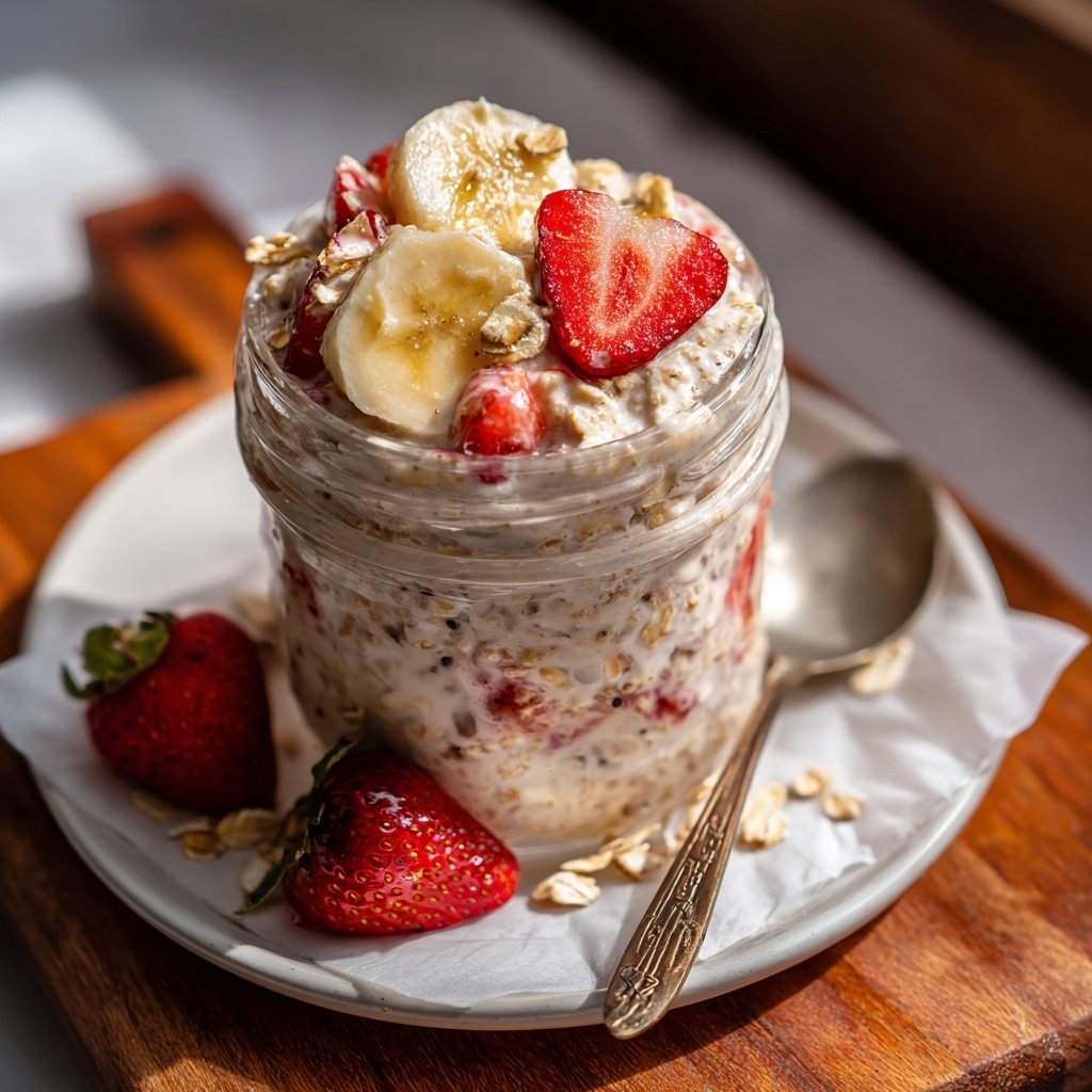 Strawberry Banana Overnight Oats